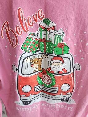 Simply Southern Tee with Holiday Logo Lot of 2 Shirts Women's Large